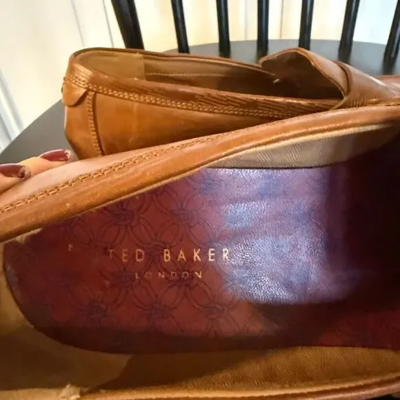 Ted Baker Addlerc debossed leather saddle loafers size 9 - Picture 6 of 12